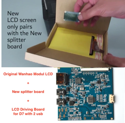Оригинальные запасные части Modul lcd для 3D принтера Wanhao Дубликатор 7-5,5 дюймов 2 k и HDMI-MIPI плата драйвера+ плата вождения