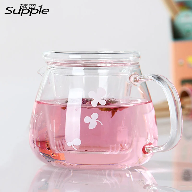 Hot Sale New Arrival 500ML Heat Resistant Hyaline Glass Teapot Coffee Tea Set Office Flower Pot With Filter Sets | Дом и сад