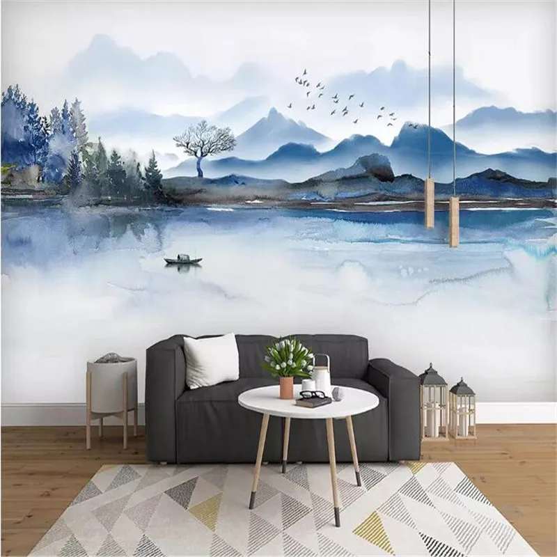 New ink landscape background wall professional production mural factory wholesale wallpaper poster photo | Обустройство дома