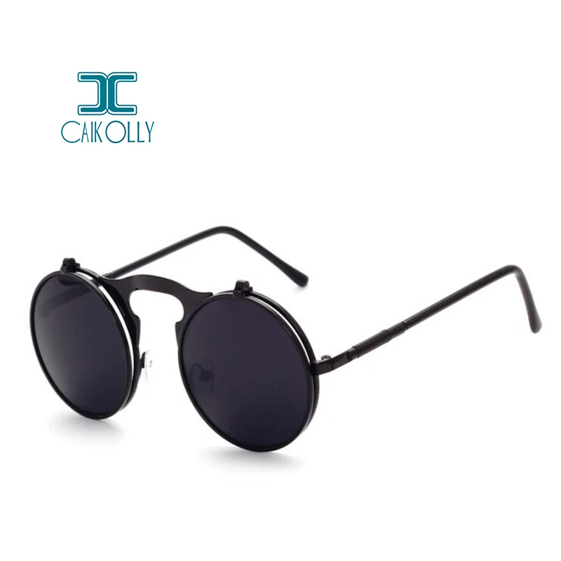 Винтажные круглые солнцезащитные очки в стиле панк из металла OCULOS de sol wo Для