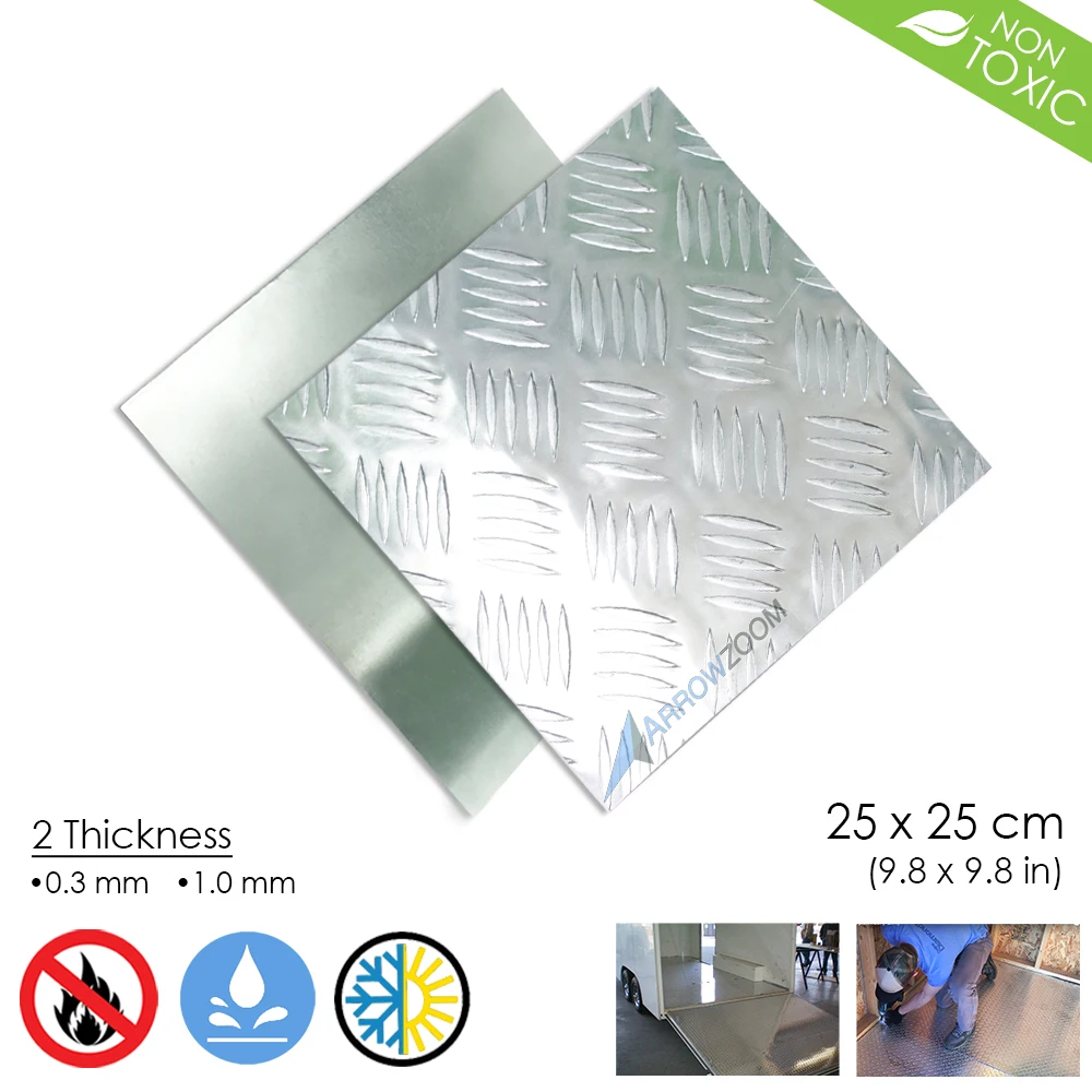 

Arrowzoom 25 x 25 cm Aluminum Plain / Diamond Tread Plate Sheet Non-Corrosive DIY Material Flat Tile KK1177 / KK1178