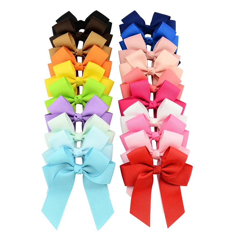 20 шт./лот высокое качество Grosgrain лента бант заколка для волос с бутиком девушка