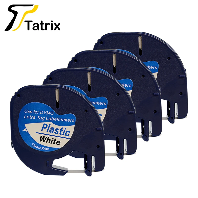 Heat Sensitive Label Tape 91201 Black on White For Dymo Thermal Labels-LT Plastic Series Use for Letra Tag Labelmakers | Компьютеры и