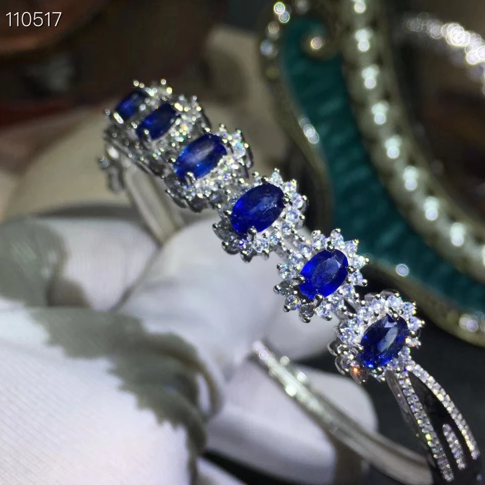 KJJEAXCMY fine jewelry 925 Silver-inlaid Natural Sapphire Women's Bracelet Support Detection nbhjuy | Украшения и аксессуары