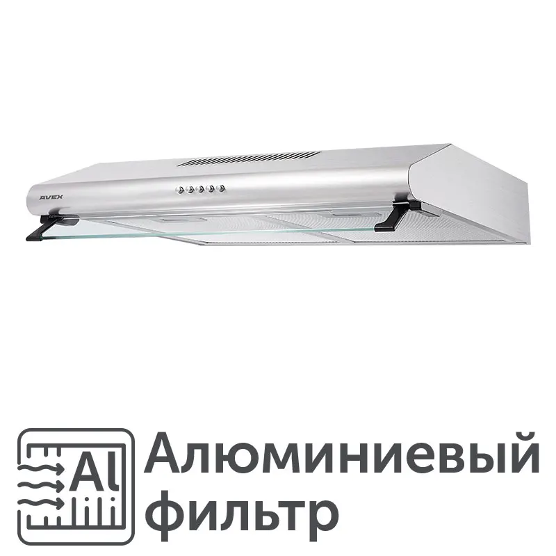 Кухонная вытяжка (воздухоочиститель) AVEX AS 6022 X 200 куб м / час цвет нержавеющая сталь
