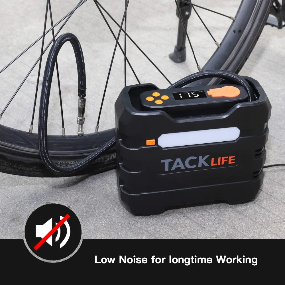 TACKLIFE ACP1B воздушный компрессор насос 12 В насос для шин цифровая насадка на колесо адаптеры и дополнительный Fuse150PSI воздушный насос
