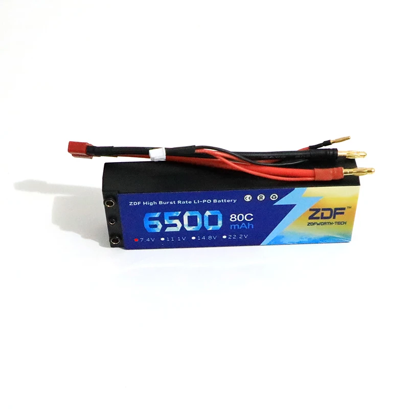 2 шт ZDF Lipo батарея S 6500 mAh 7 4 V батарейный блок разъем типа deans 80C 160C 1/8 весы для Traxxas Slash