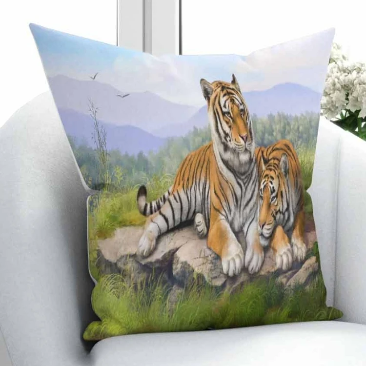 

Else Green Grass Nature Wild Brown White Black Lines Tiger 3D Print Throw Pillow Case Cushion Cover Square Hidden Zipper 45x45cm