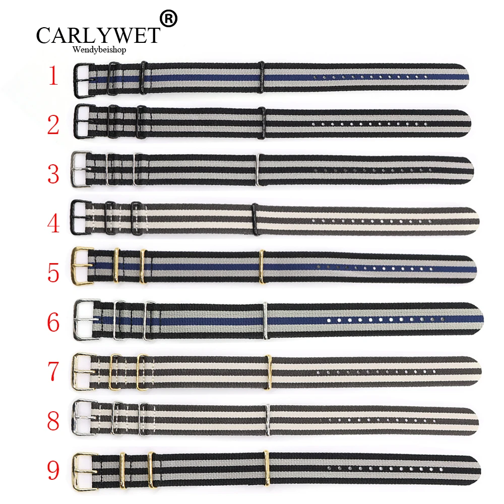 Ремешок CARLYWET из нержавеющей стали 20 мм черный серый коричневый роскошный
