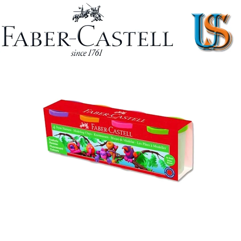 Faber Castell моделирования Глина 4 неоновых цветов чернила на водной основе красителя