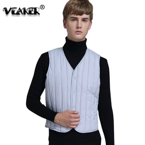 2018 модный мужской жилет, 2018 зимние мужские жилеты на утином пуху, повседневные куртки без рукавов, пальто, тонкий теплый Сверхлегкий жилет, жилет 4XL