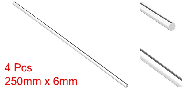 6mmx250mm Uxcell 4 шт 3 мм x 250 мм/5 мм x 250 мм/6 мм x 250 мм/8 мм x 8 мм x 250 мм прозрачный Твердый акриловый круглый/квадратный стержень PMMA бар для дома прочный - Цвет: 6mmx250mm