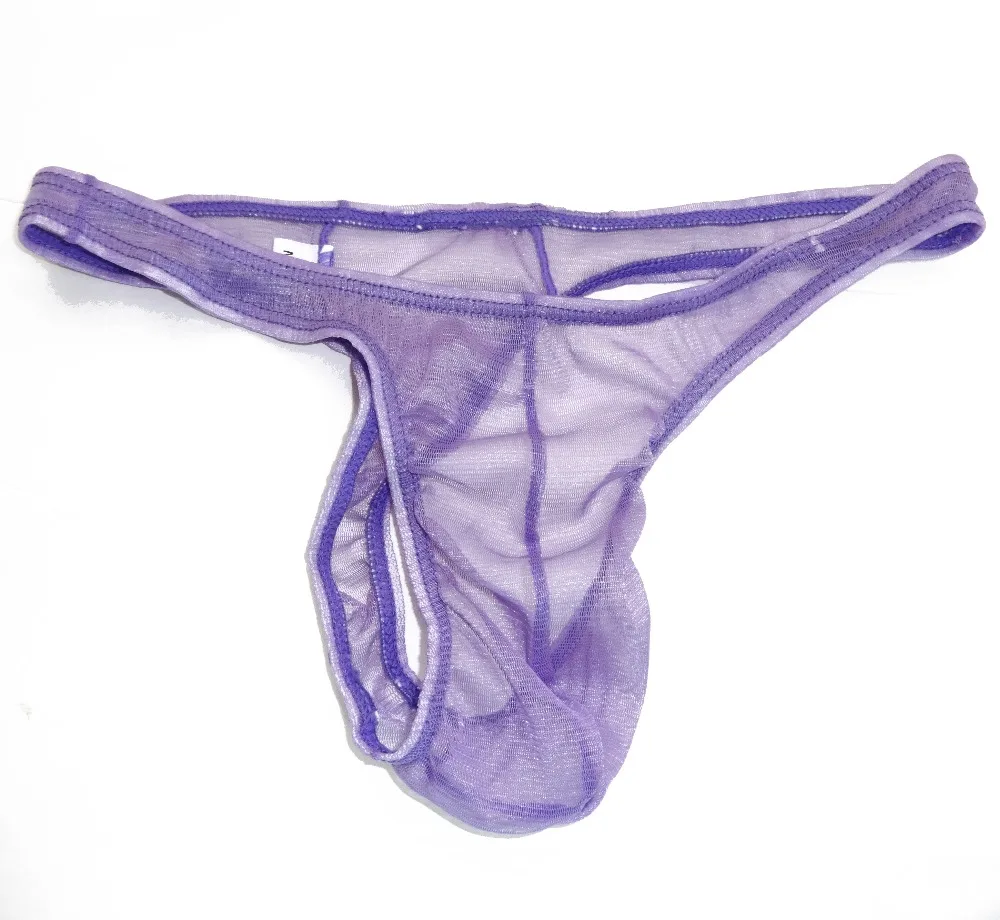 

mens sexy pouch thong G3267 Polyester Mesh net C-thru
