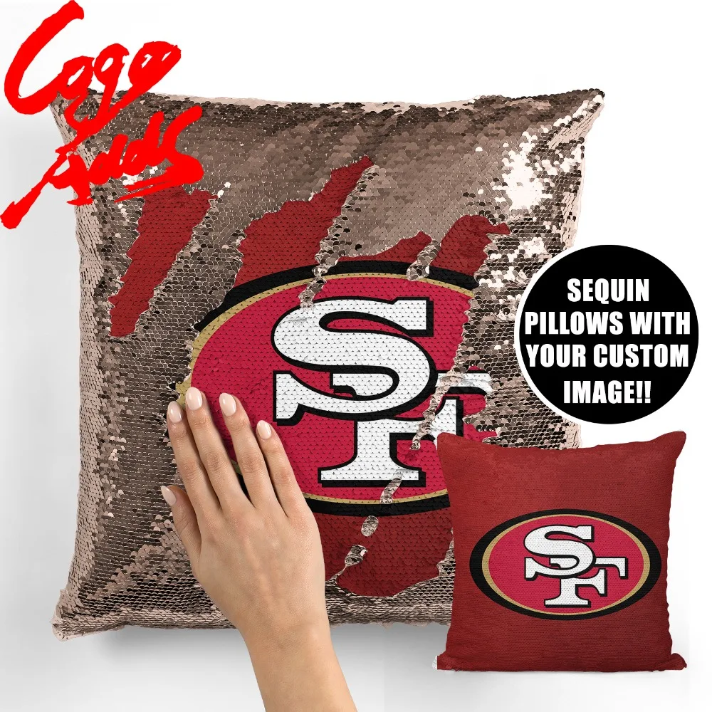 San Francisco 49ers декоративные подушки Реверсивные Русалка блесток чехол для подушки Прямая поставка