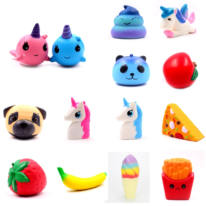 Squish Единорог Лошадь Squishes гамбургер кошка слизь панда игрушка анти стресс squish
