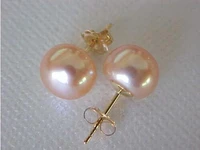 pink color button shape 10mm south sea pearl stud earrings jewelrygirls jades free shipping