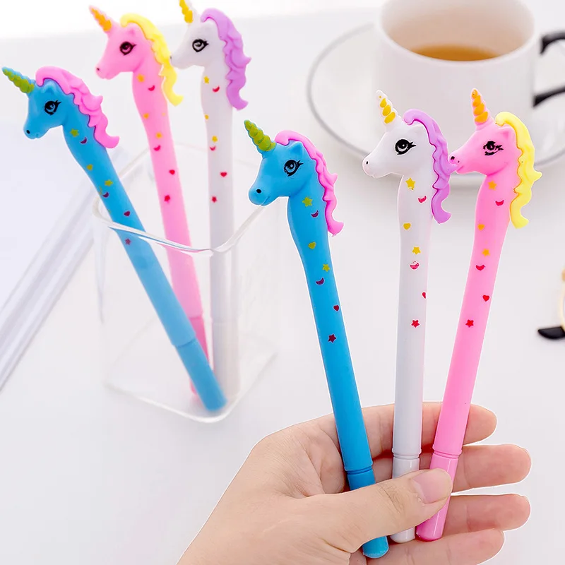 

3 pc/lot Star spot Unicorn horse Gel ink pen/creative cartoon animal student office water pen / signature pen/children gift