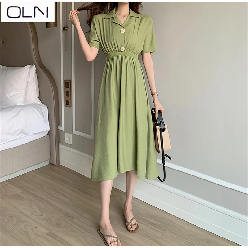 Vestidos корейское платье oln летнее французское ретро новая Талия темперамент