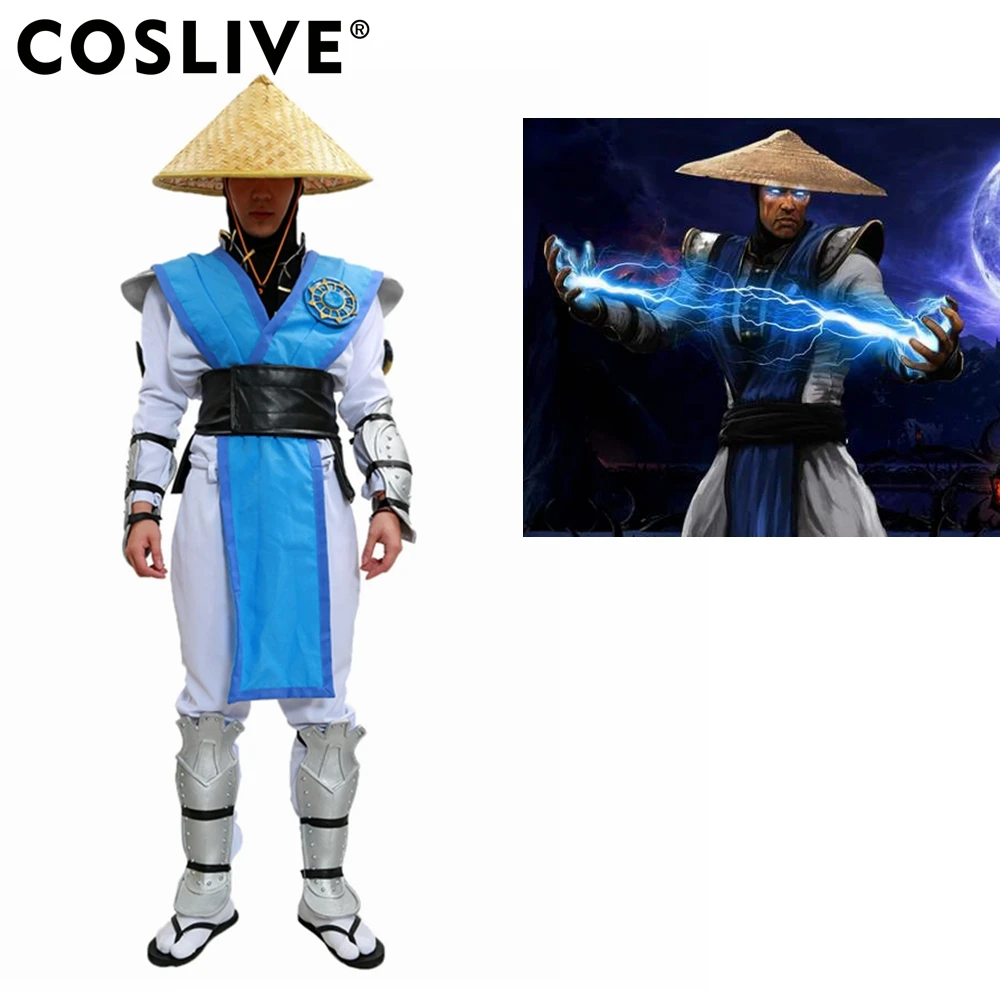 Coslive Горячая игра Райден костюм Mortal Kombat X Raiden Косплей наряд с полным набором Броня
