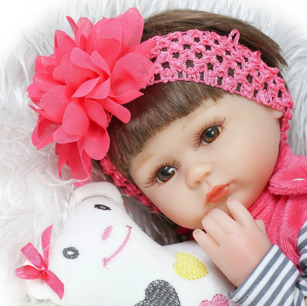 

18 Inch Soft Silicone Reborn Dolls Realistic Newborn Girl For Sale Lifelike bebe Alive Dolls Kids Playmate