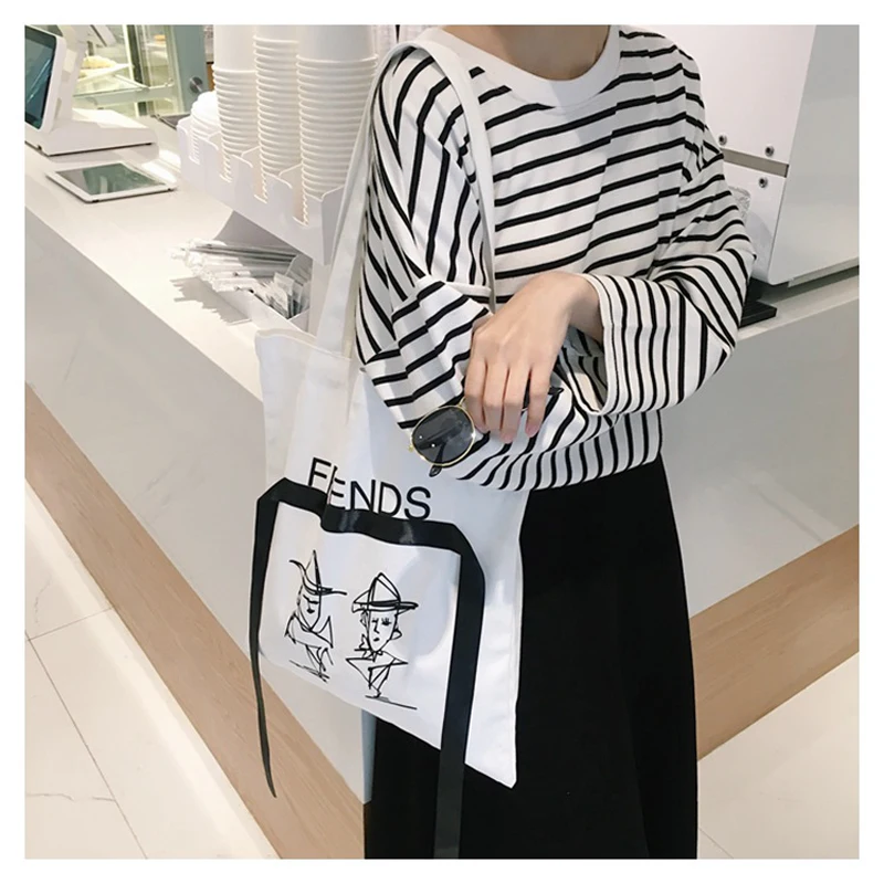 Luna & Дельфин Мультфильм Граффити два Для мужчин печати сумка женщин большой