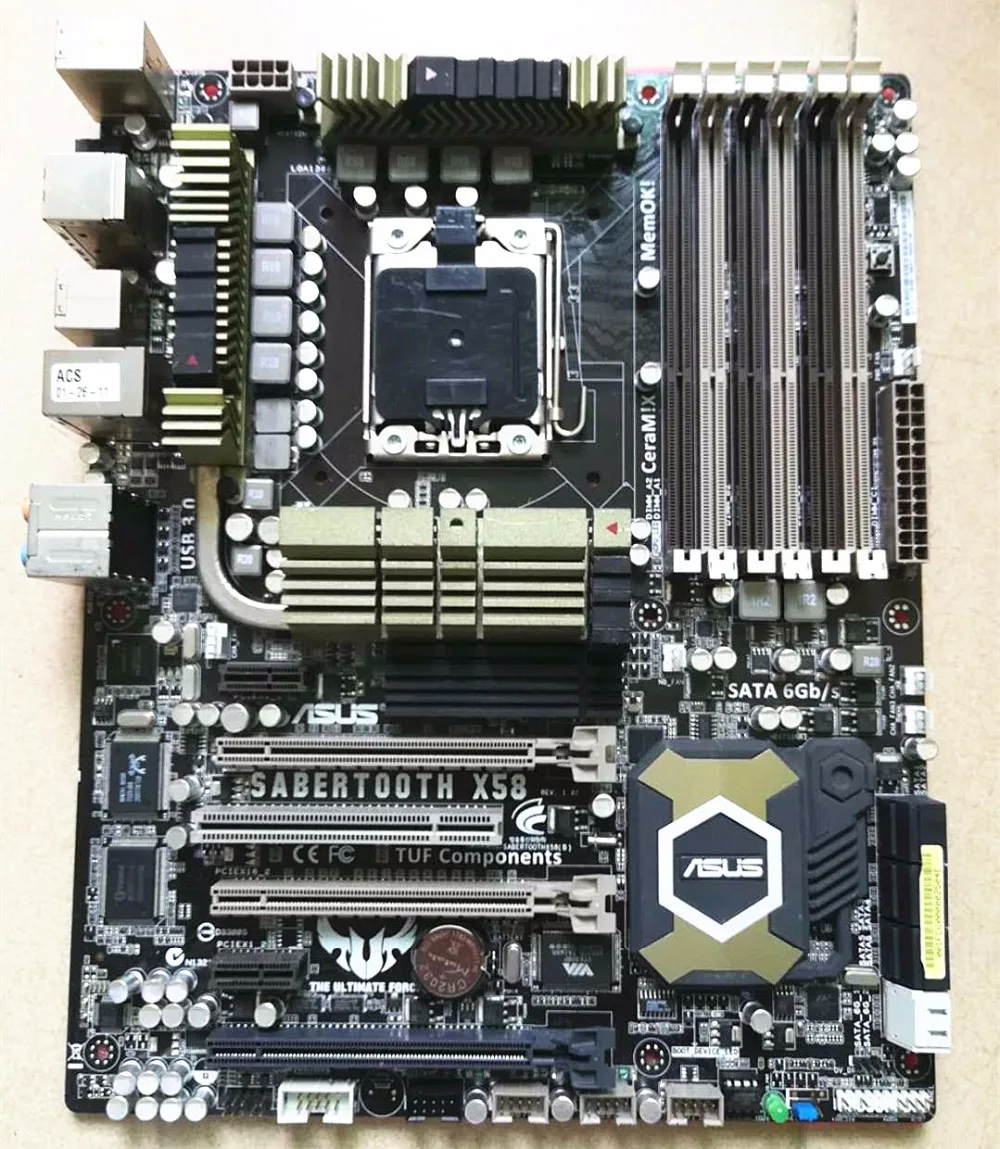 LGA1366 для ASUS SaberTooth X58 оригинальная б/у настольная материнская плата DDR3|Материнские