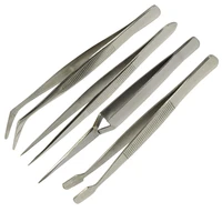 4pc hobby tweezers set stainless steel for jewelers watch makers electronic assemblers