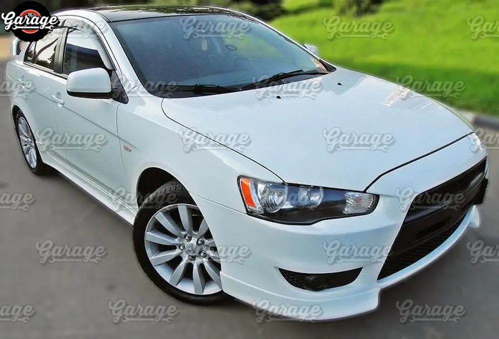 Клыки переднего бампера для Mitsubishi Lancer 10 2007-2010 ABS пластиковые накладки обвес набор аксессуаров Тюнинг автомобиля Стайлинг
