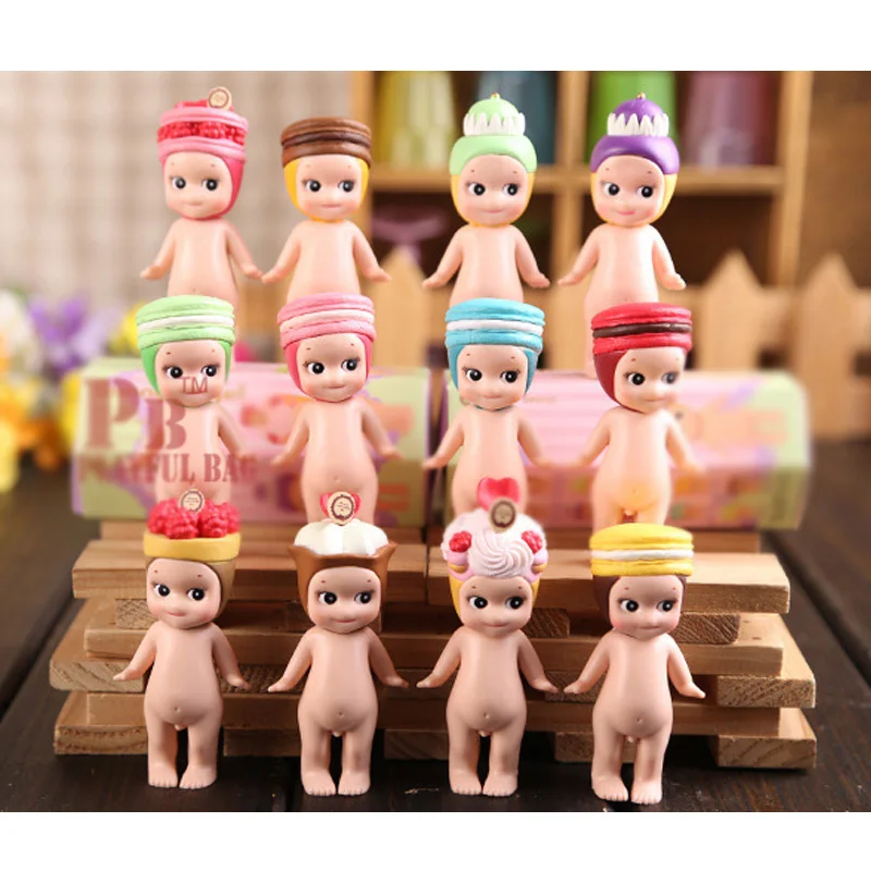 

2017 New Puff angel cake 12pcs/lot Sonny Angel Kewpie Doll 7.5cm Mini PVC Figure Cute Figurine Sonny Angel Toys For Kids HG176