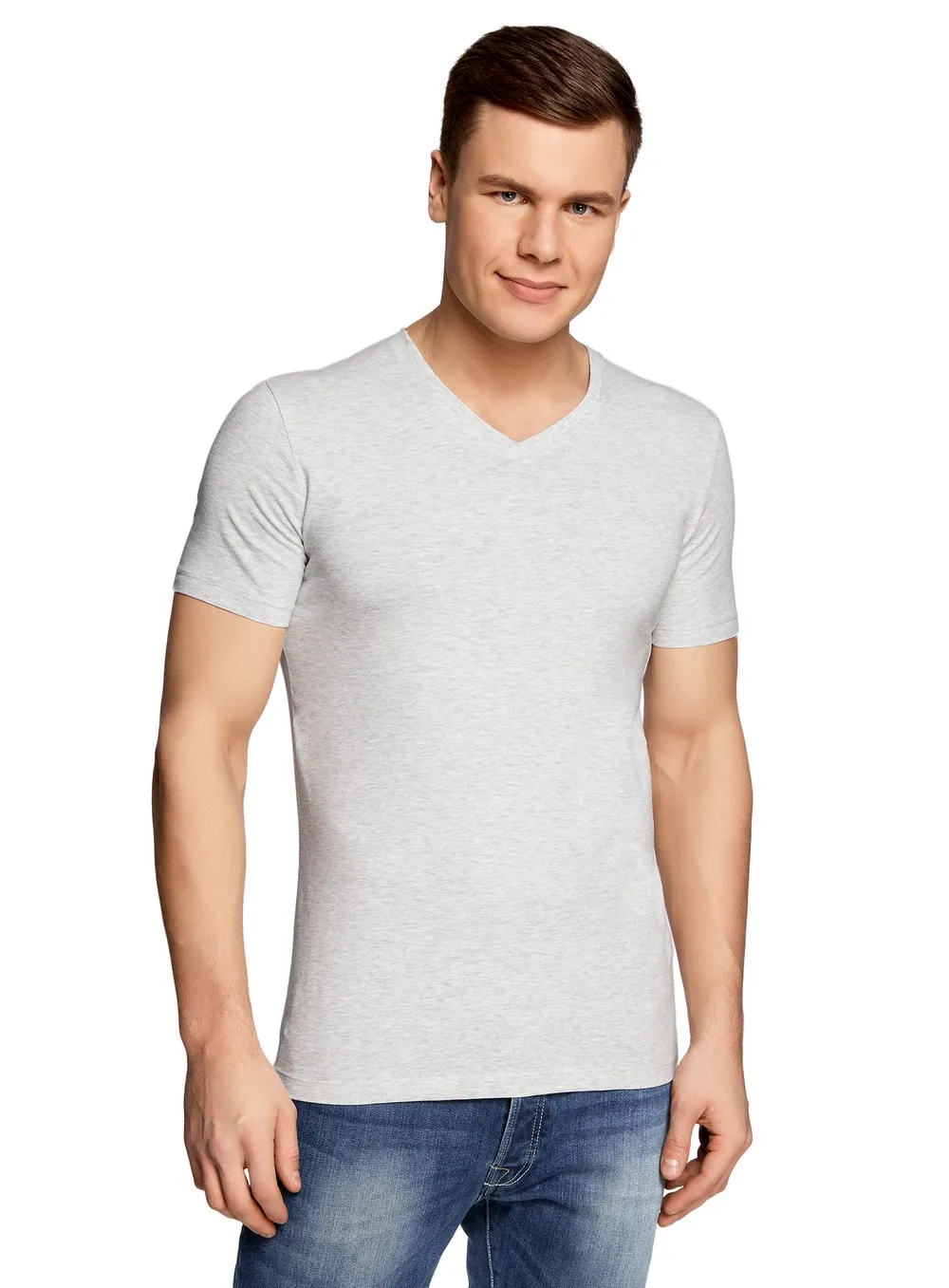 oodji Футболка базовая с V образным вырезом 5B612002M 46536N|t-shirt for men|men t-shirtt-shirt men |