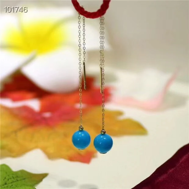 KJJEAXCMY fine jewelry 925 с инкрустацией, из чистого серебра естественный бирюзовый камень женские роскошные серьги поддержка обнаружения