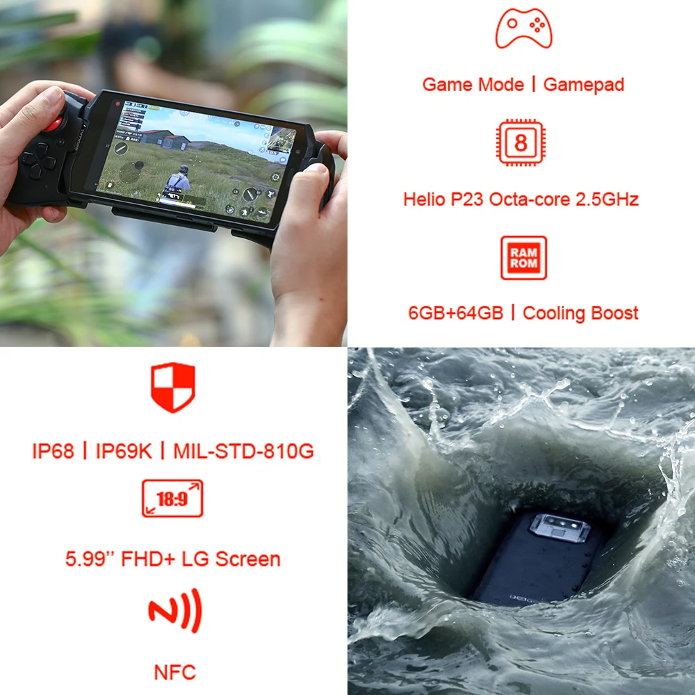 DOOGEE S70 смартфон с 5 99 дюймовым дисплеем восьмиядерным процессором Helio 6 + 64 ГБ 5500