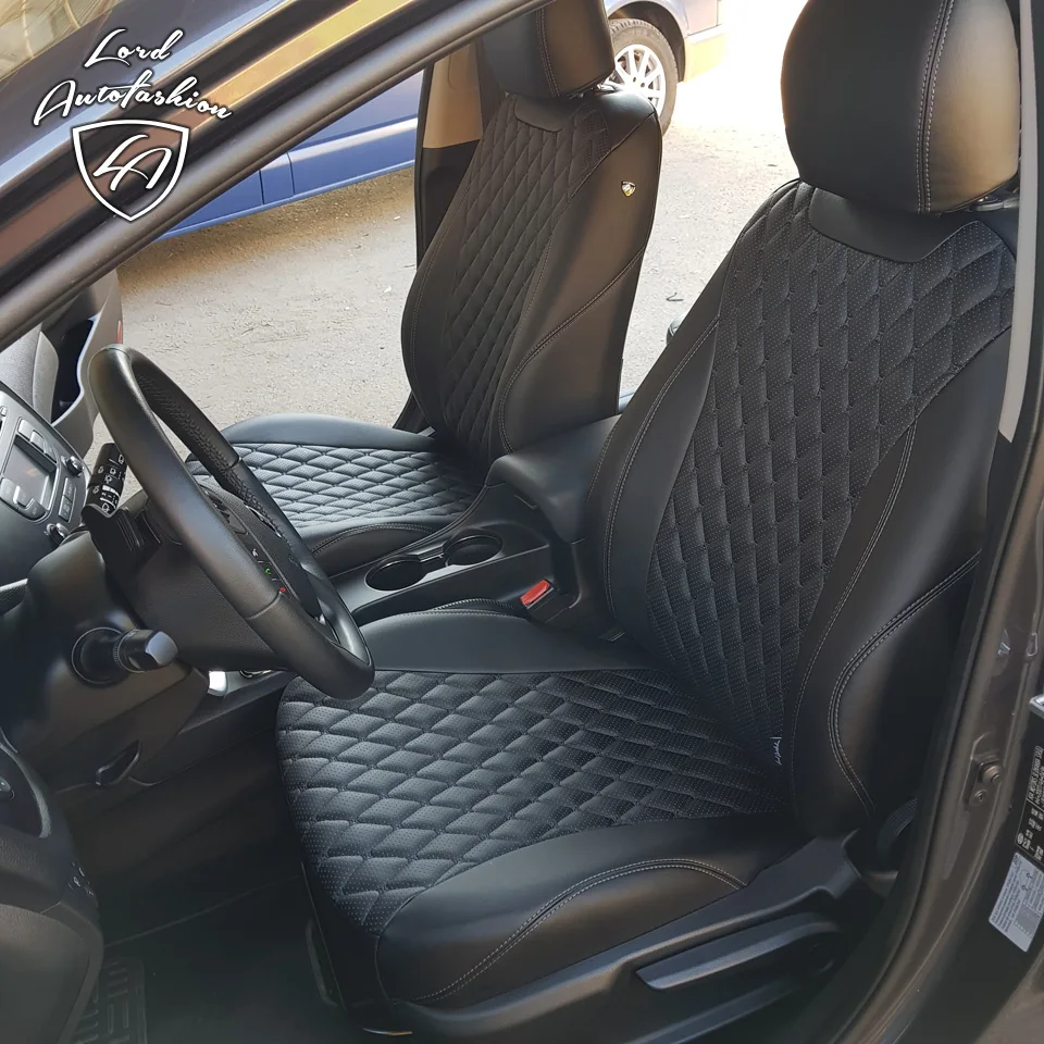 Для Kia Ceed II (JD) 2012 2018 Модельные авточехлы из экокожи (Модель Байрон)|Чехлы на