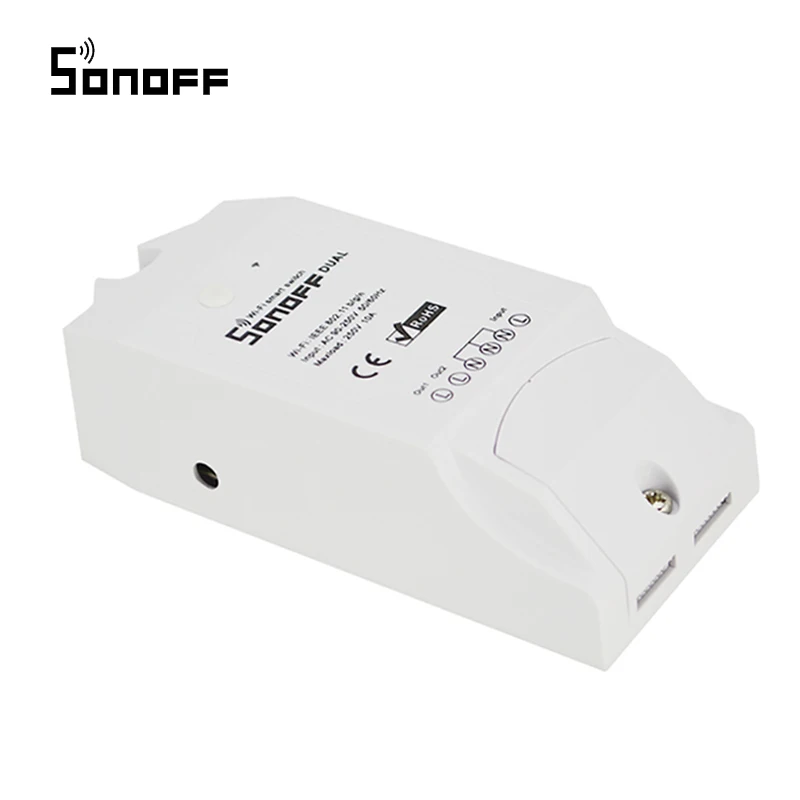 Интеллектуальный выключатель света Sonoff Dual 2 канала Wi Fi переключатель умный дом