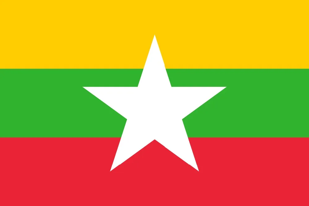 

VERTICAL 90x150cm Myanmar Flag For Decoration