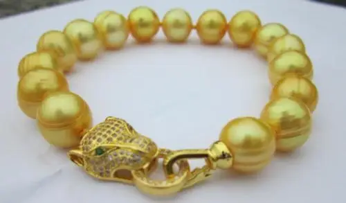 

Натуральный 2017 Леопардовый жемчужный браслет с головой 12-11 мм Южно-морской золотой браслет> Продажа жемчужного браслета для девочек Беспла...