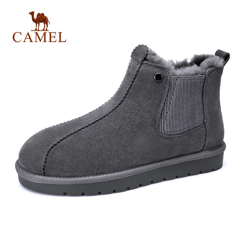 CAMEL/мужские зимние ботинки Зимние с теплым мехом из натуральной кожи на плоской