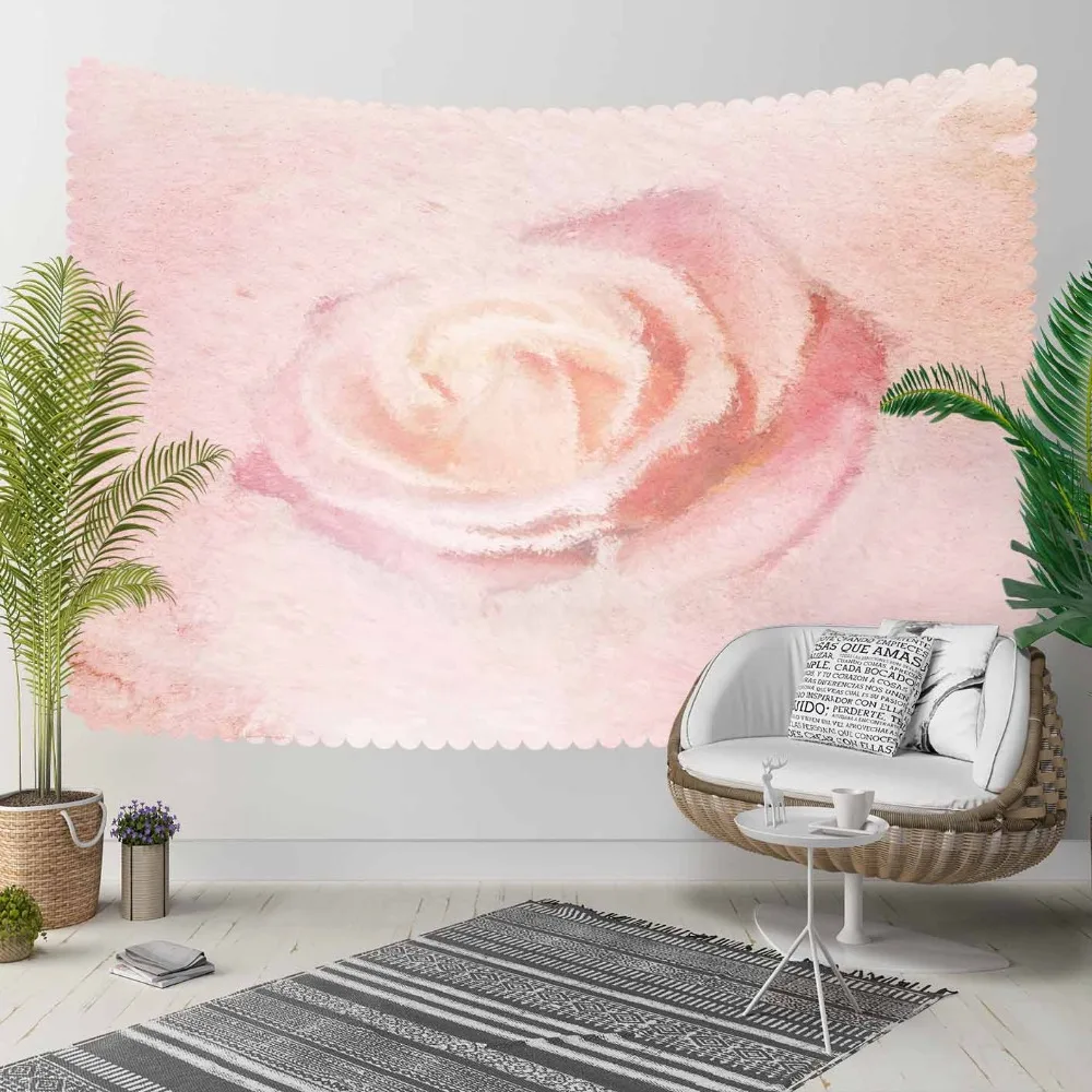 Еще Винтаж мягкие розовые розы цветы цветочный 3D печати декоративные Hippi в