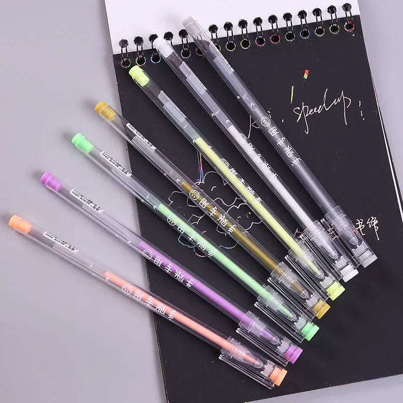 

Coloffice, 2 шт., Корейская креативная флуоресцентная ручка, цветная гелевая ручка, маркер, вспышка, граффити, пастельный карандаш, канцелярские п...