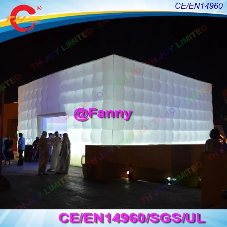 10 м LED освещение гигантский надувной куб палатка индивидуальный логотип шатер
