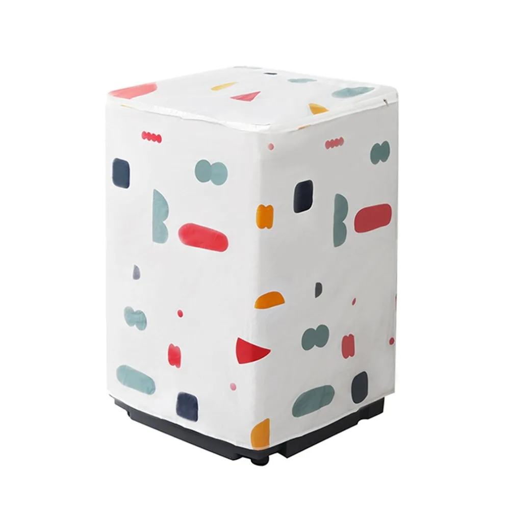 PEVA Geometry Printing Washing Machine Dust Covers Organizer Flip Washer Dust-proof Sunscreen Dustcoat Storage Case | Дом и сад