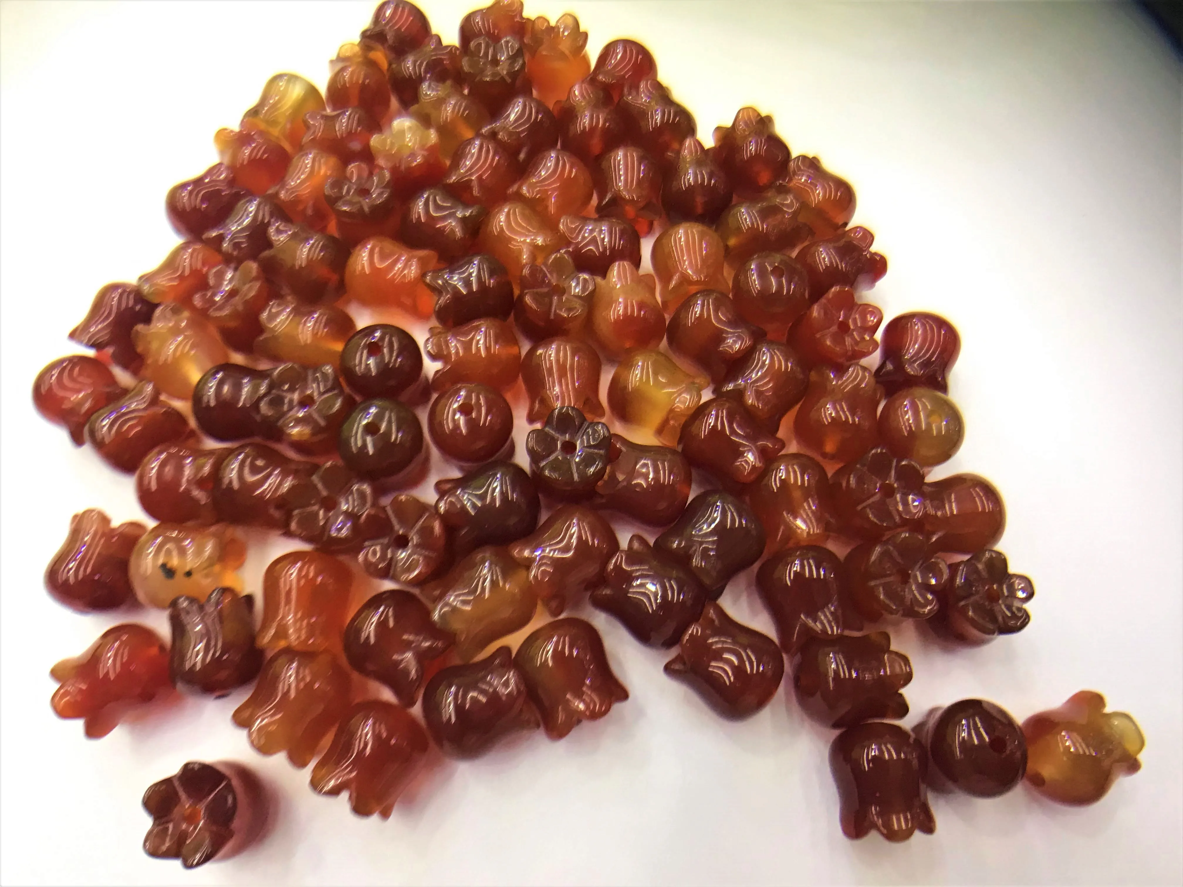 4 шт./лот 10 мм Цветочные бусины Carnelians для изготовления ювелирных изделий