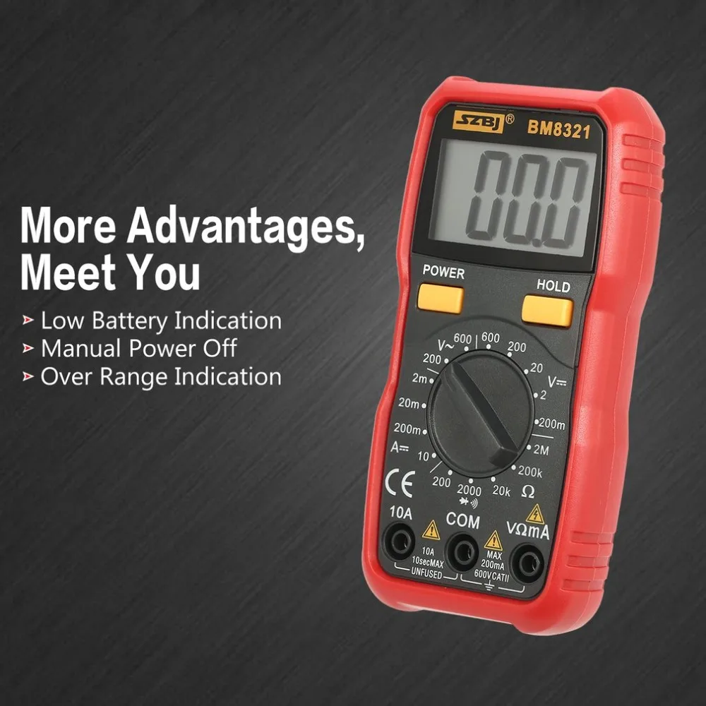 BM8321 мультиметр тестер цифровой щупы для мультиметра digital multimeter цифровой мультиметр mastech lcr транзисторов esr мультиметры meter транзистор для мультиметра uni-t usb тестер вольтметр провода тестор