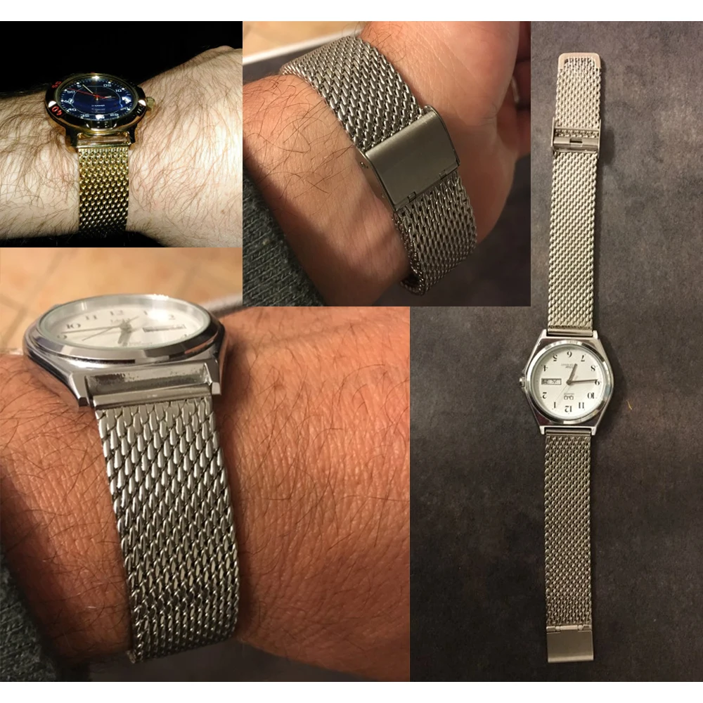 Ремешок мужской из нержавеющей стали с магнитной застежкой 22 мм 18/20/22 | Наручные