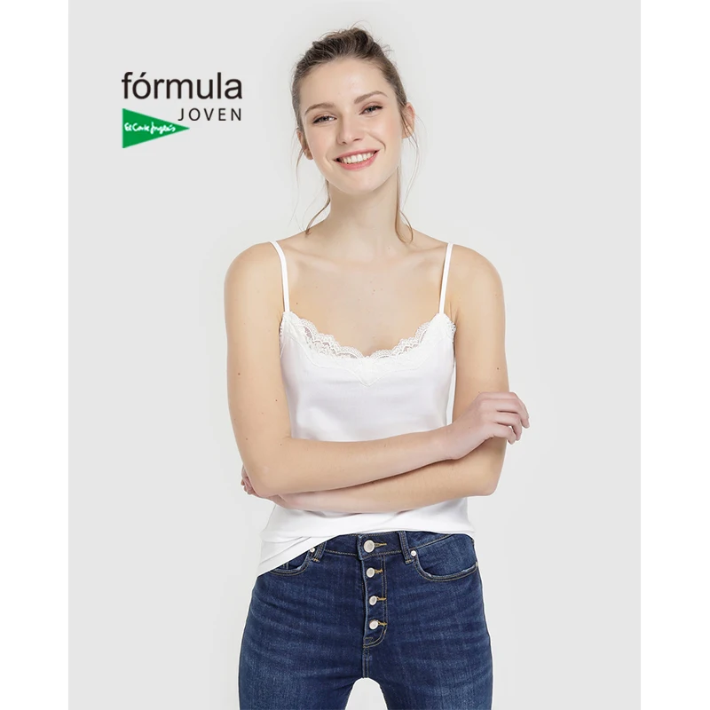T без бретелек Женская юная формула с кружевом|Футболки| |