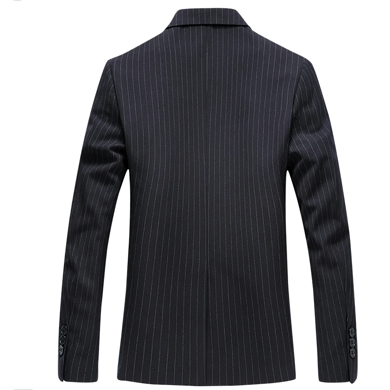 Мужской деловой костюм YUNCLOS классический свадебный в полоску приталенный