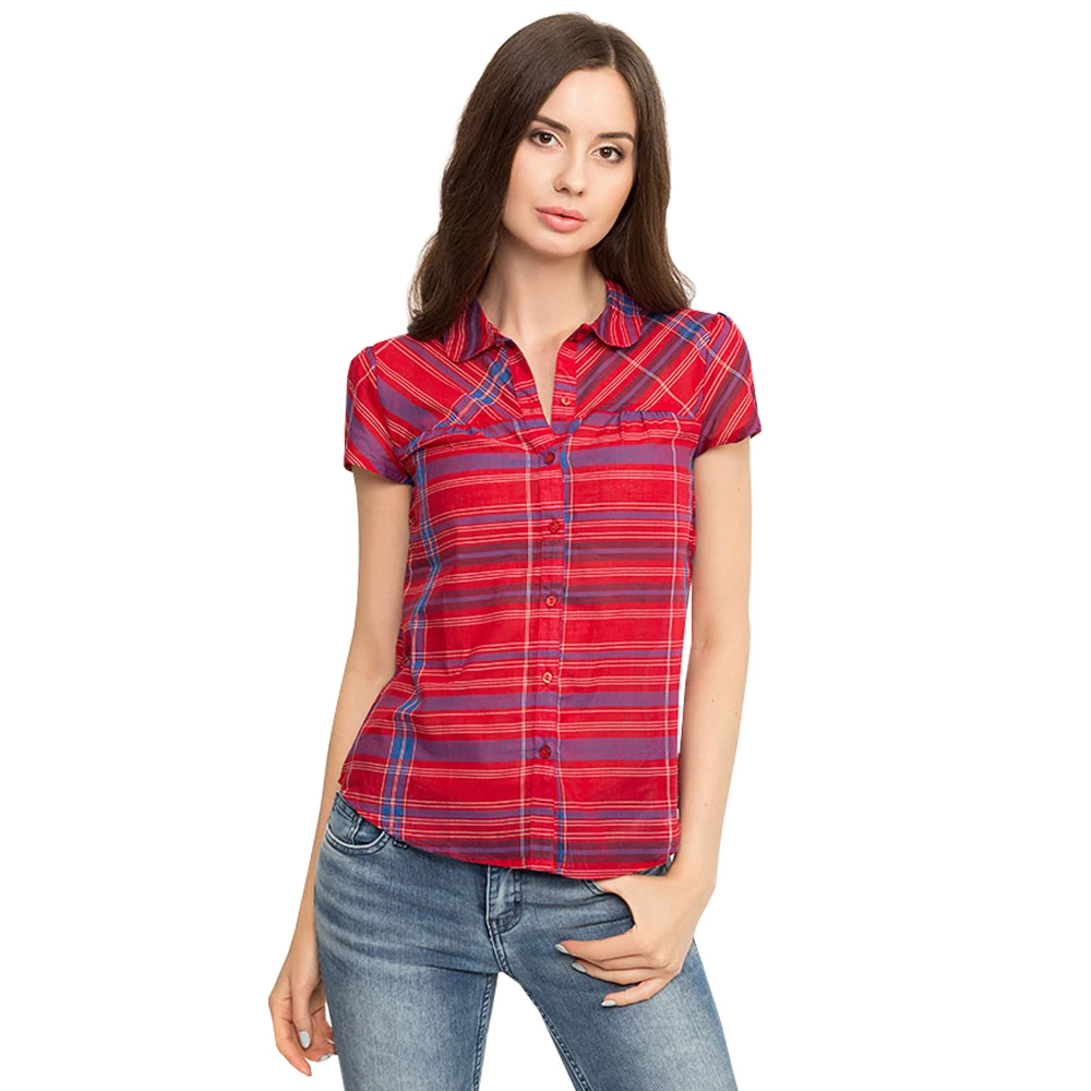 Рубашка из хлопка с коротким рукавом для девушки Gloria Jeans GSR001936 |