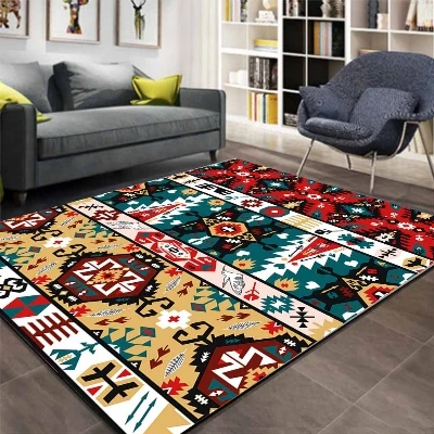 В стиле ретро ацтекский этнический коричневый зеленый красный с 3d рисунком