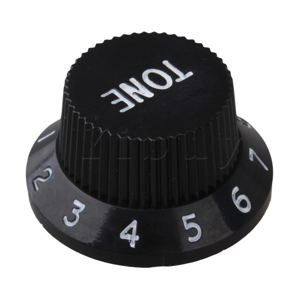 

Yibuy Top Hat Guitar Plastic 20 Tone Knobs & 10 Volume Knobs Black w/ White Numbers