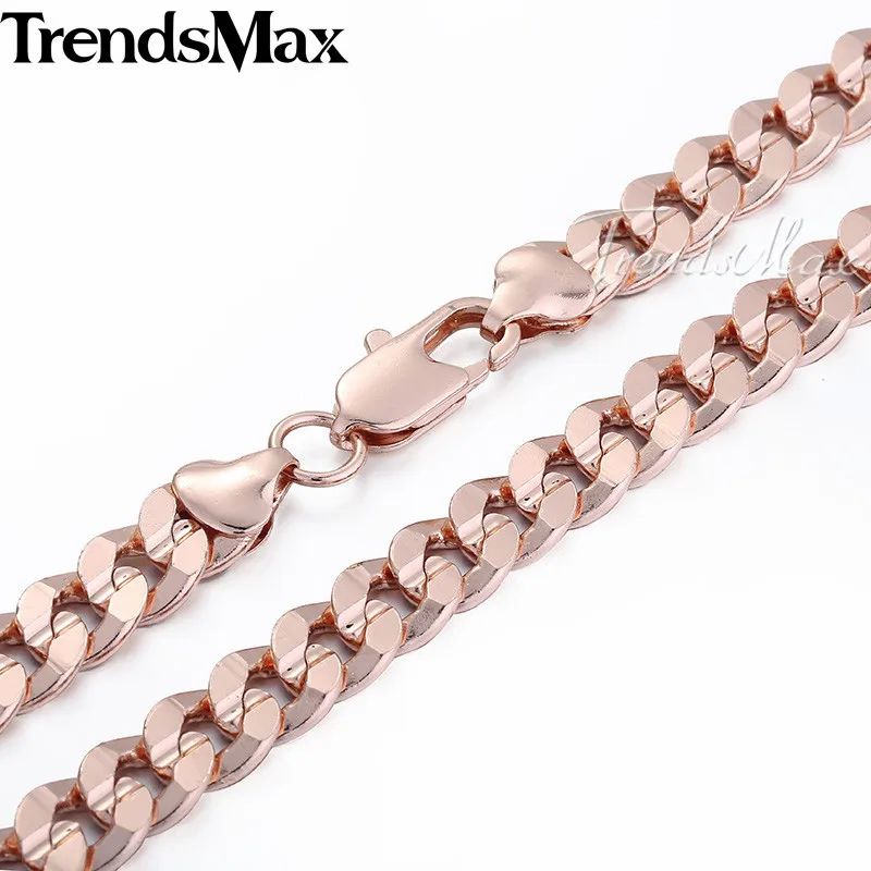 Trendsmax подгонянное на любую длину 9 мм розовое золото заполненное панцирное